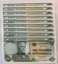 Nota Portugal Moçambique 1000 Escudos BNU 1972