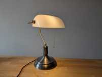 Lampa Bankierska Biurkowa - Klasyczna Biała - Banker Classic
