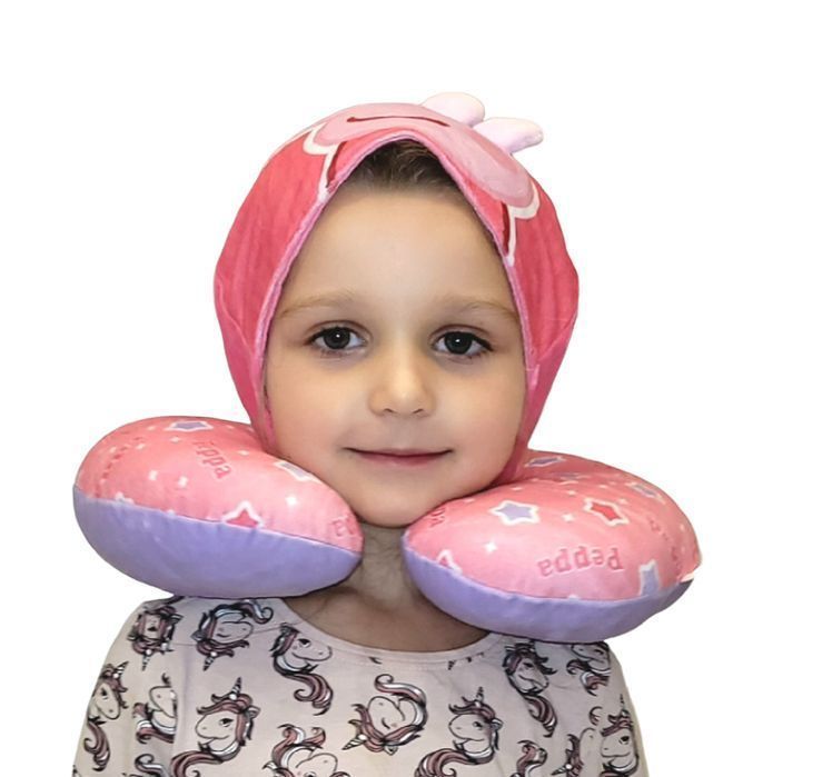 Poduszka Podróżna Dziecięca  Z Kapturem Świnka Peppa