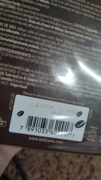 Boticário perfume homem coffee men