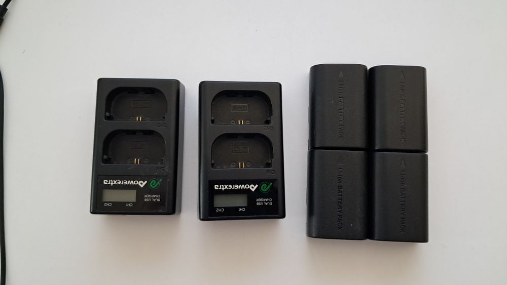4 baterias LP-E6 2600mAh + 2 carregadores duplos