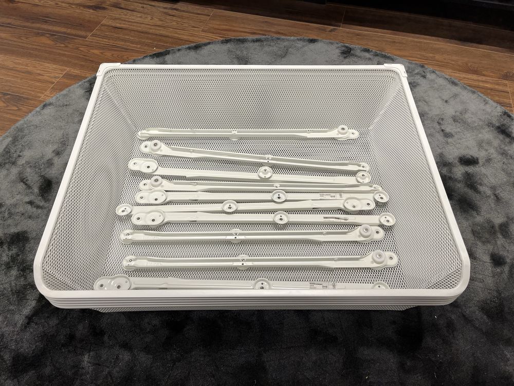 Kosz druciany Ikea Komplement 75x58 cm bialy z prowadnicami 5 szt