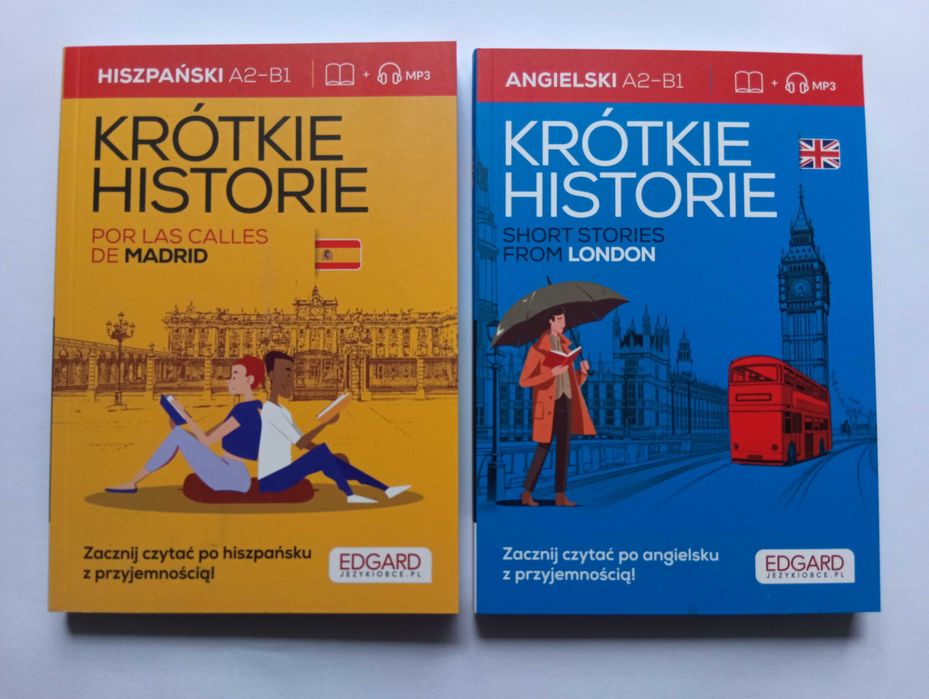 Zestaw Krótkie historie hiszpański A2-B1 + angielski A2-B1 nowe