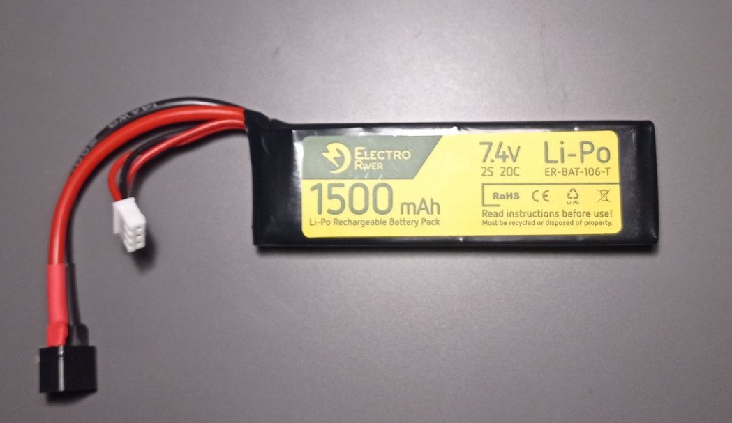 Akumulator LiPo 7,4v 1500mAh 20/40C T-connect DEANS