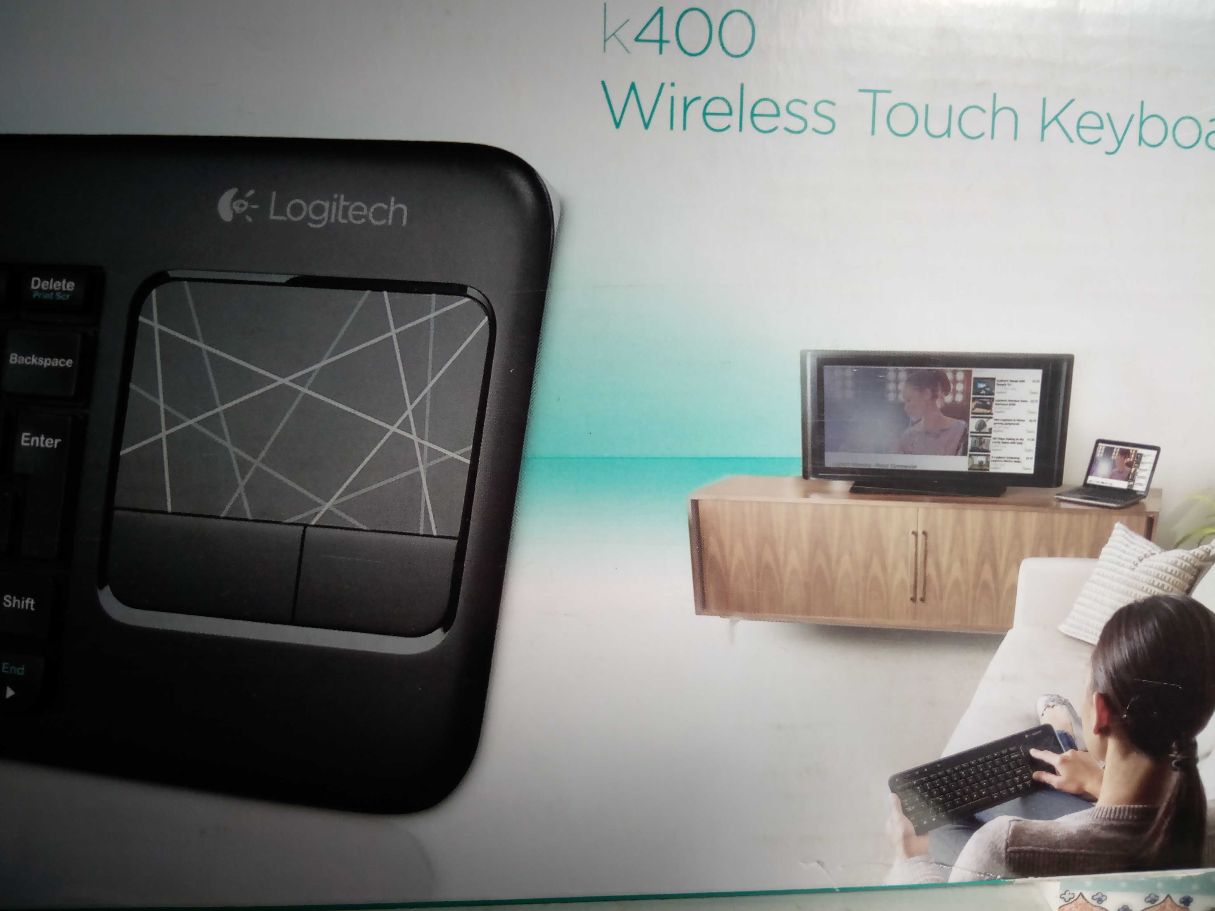 Logitech K400 Plus Teclado de TV Multimídia-Azerty-Wireless-Touchpad