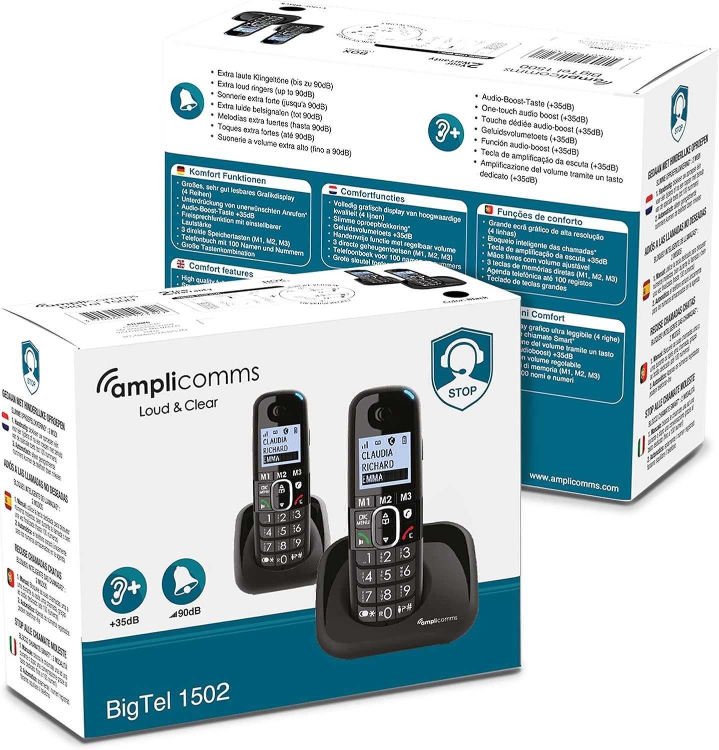 AMPLICOMMS BigTel 1502 DECT Telefon bezprzewodowy