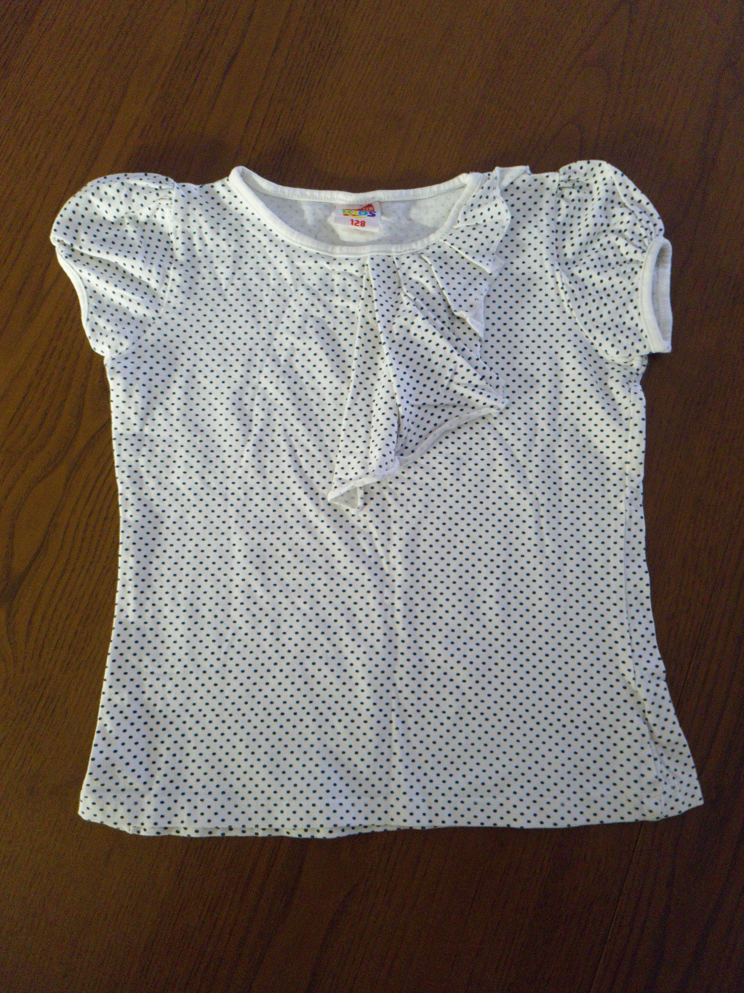 Txm kids bluzeczka 128 koszulka groszki w kropki dla dziewczynki