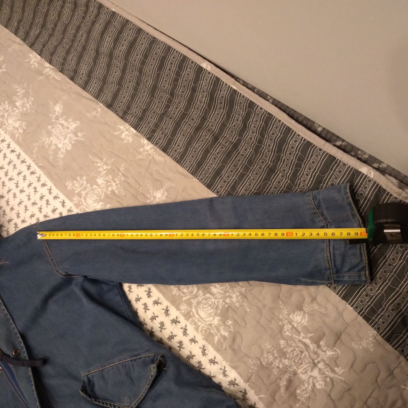 Kurtka jeans kołnierz futro naturalne z jenota, jenot