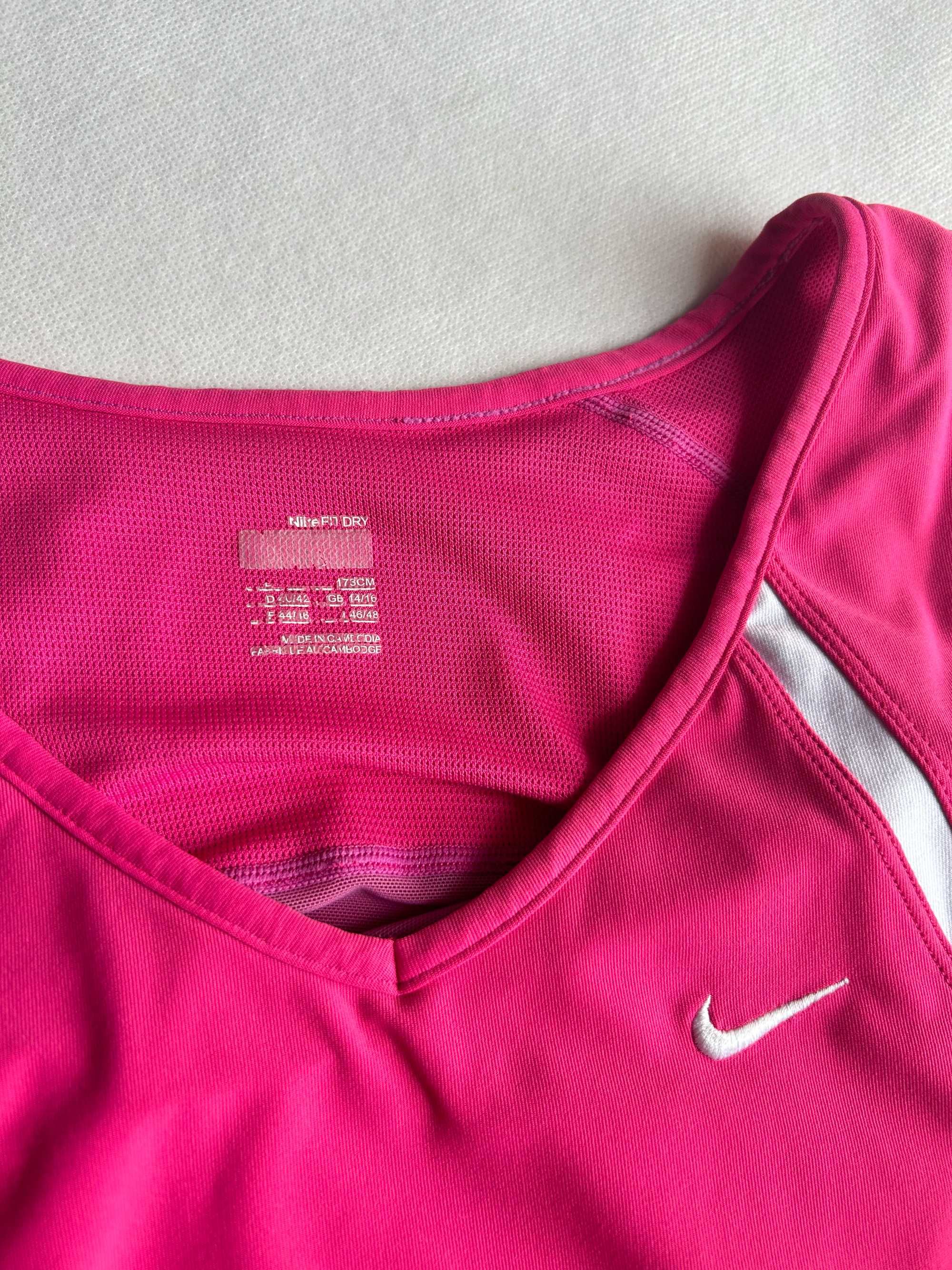NIKE _ Różowa termoaktywna koszulka ze stanikiem L