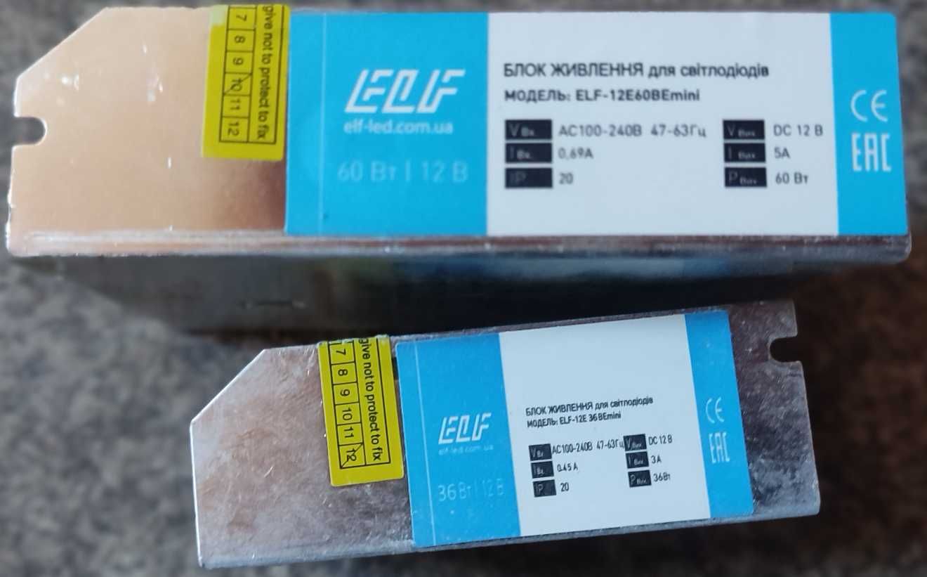 Блок живлення 12В, 60 Вт ELF