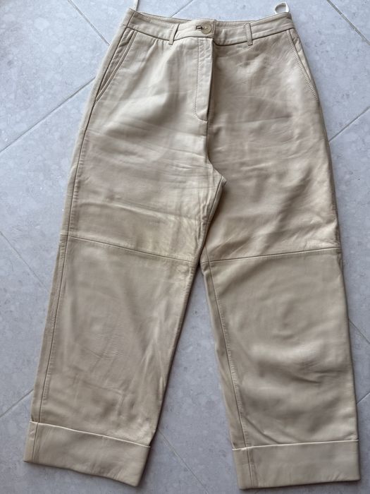 Шкіряні вкорочені брюки Massimo Dutti (limited edition)