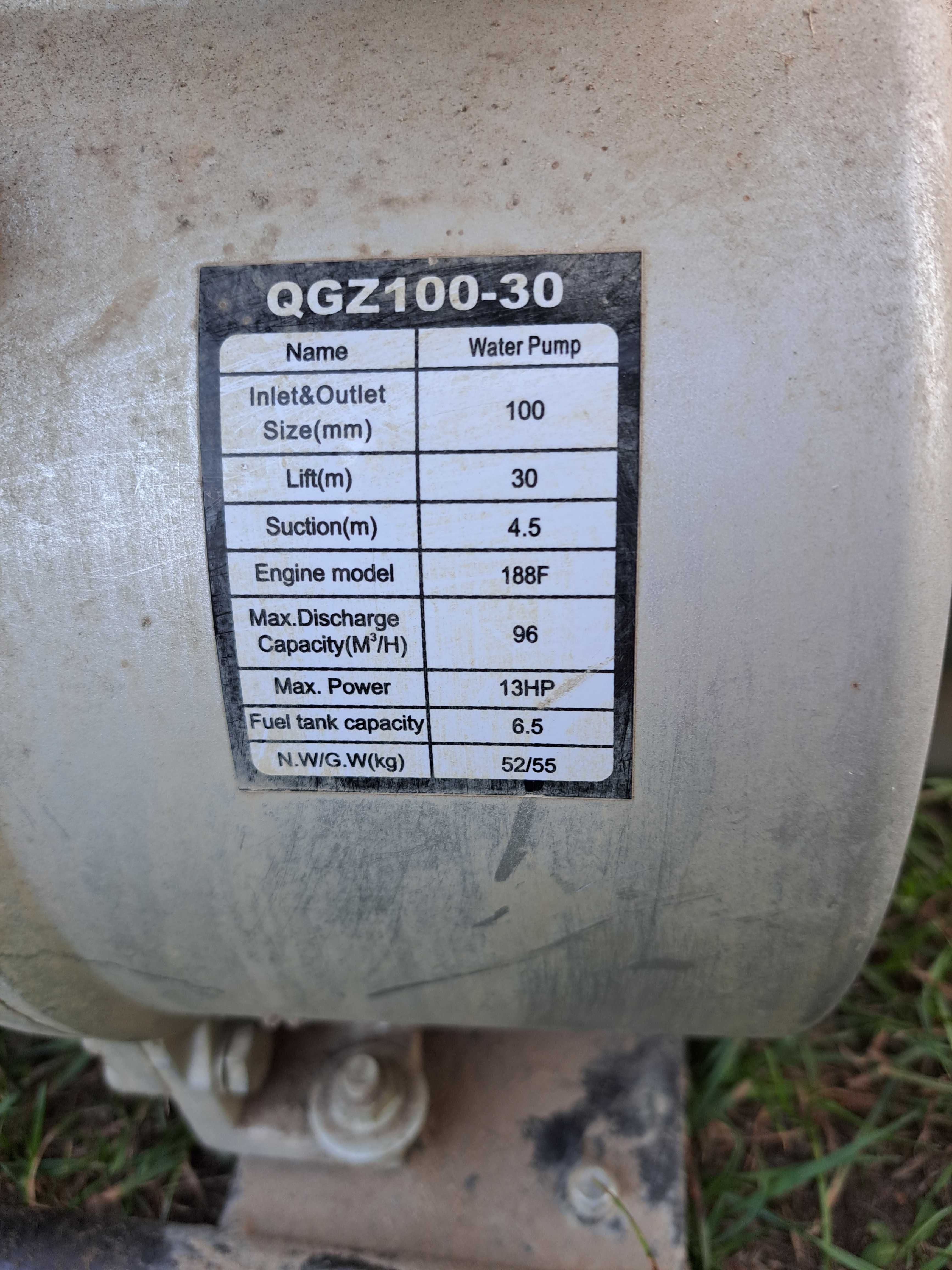 Pompa do wody brudnej QGZ100-30, 1600l/min