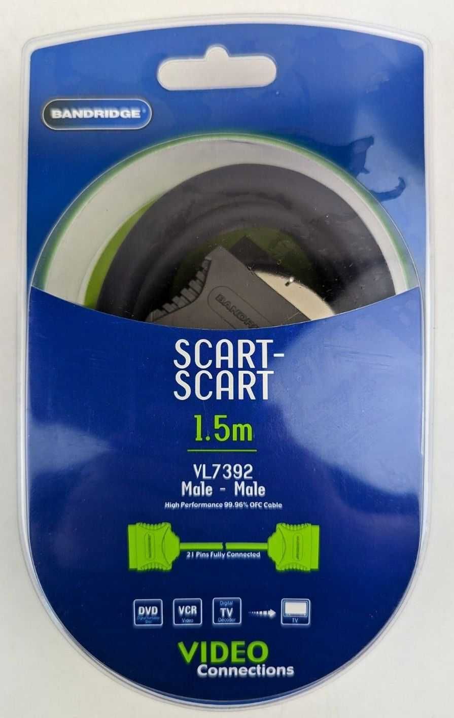 Кабель Bandridge VL7392 SCART to SCART 1,5m