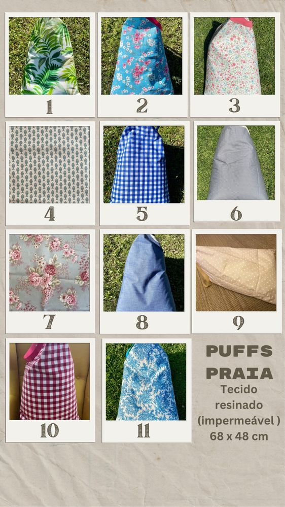Almofadas de praia (puffs)