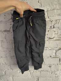 Spodnie ortalionowe z polarem bojówki chłopięce ocieplane 92 cool club