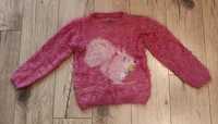 Sweter sweterek różowy wiewiórka 116