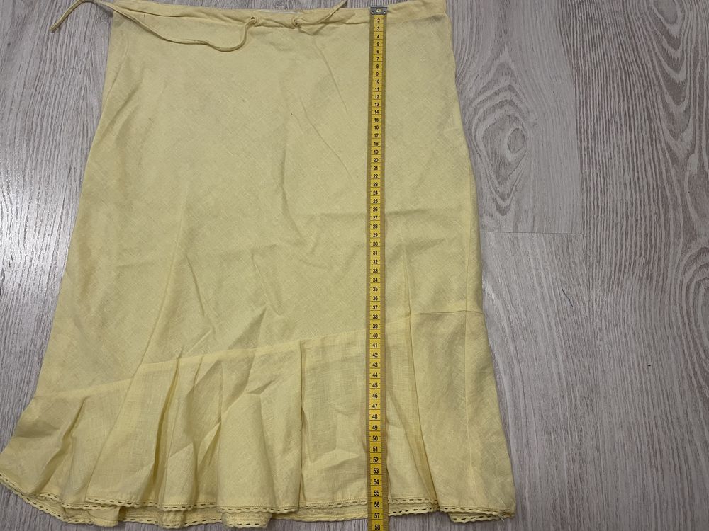 Żółta spódnica Cubus len 34 lniana