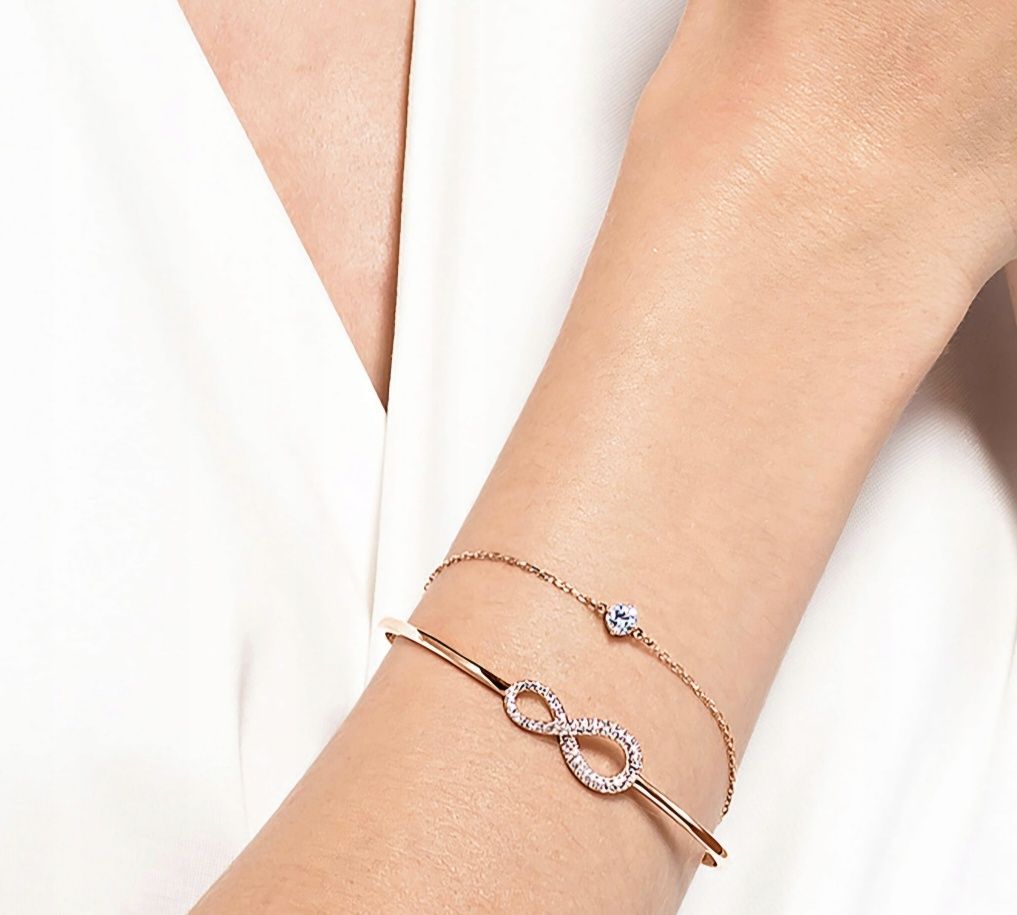 Bransoletka typu bangle Swarovski Infinity, Nieskończoność,  rozmiar M