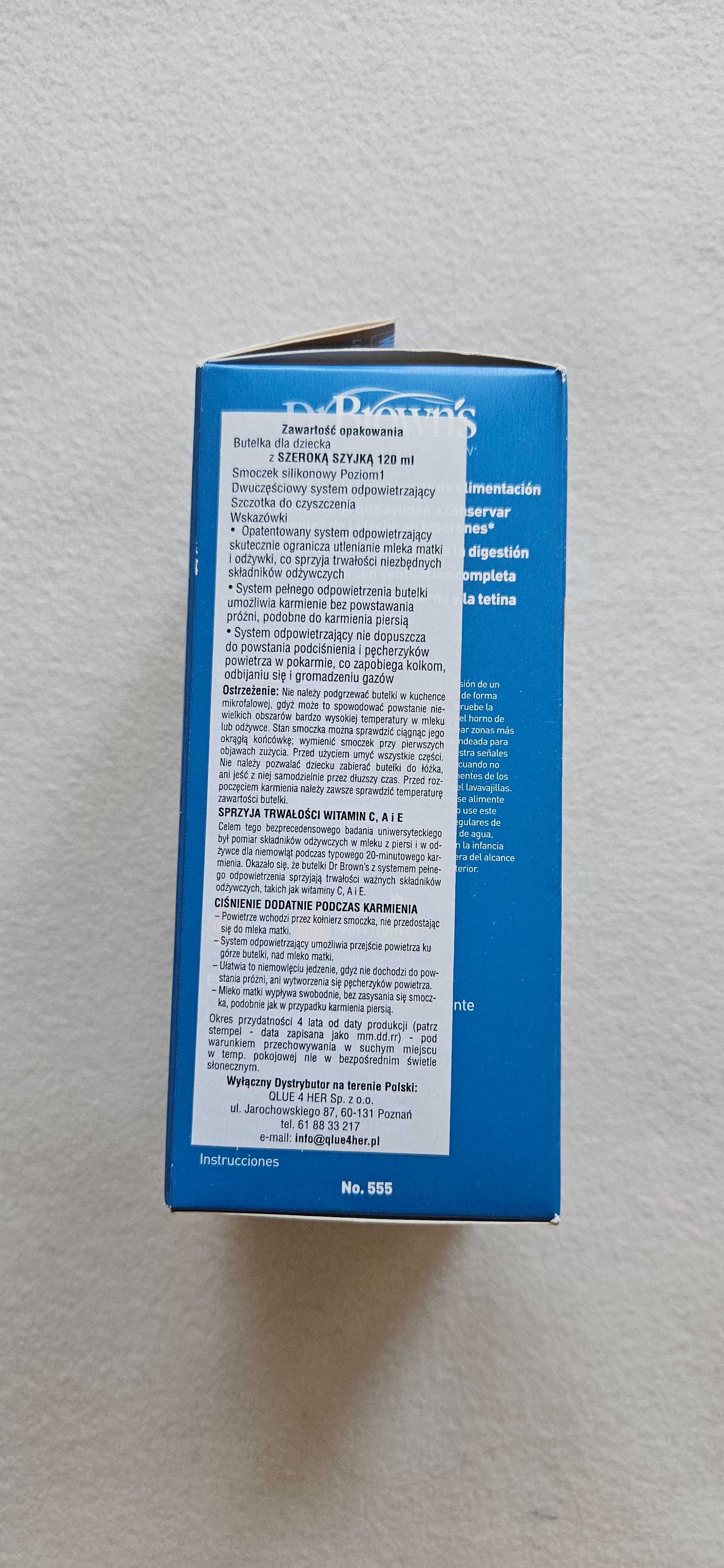 Dr browns antykolkowa butelka ze smoczkiem smoczek Dr Brown's butelecz