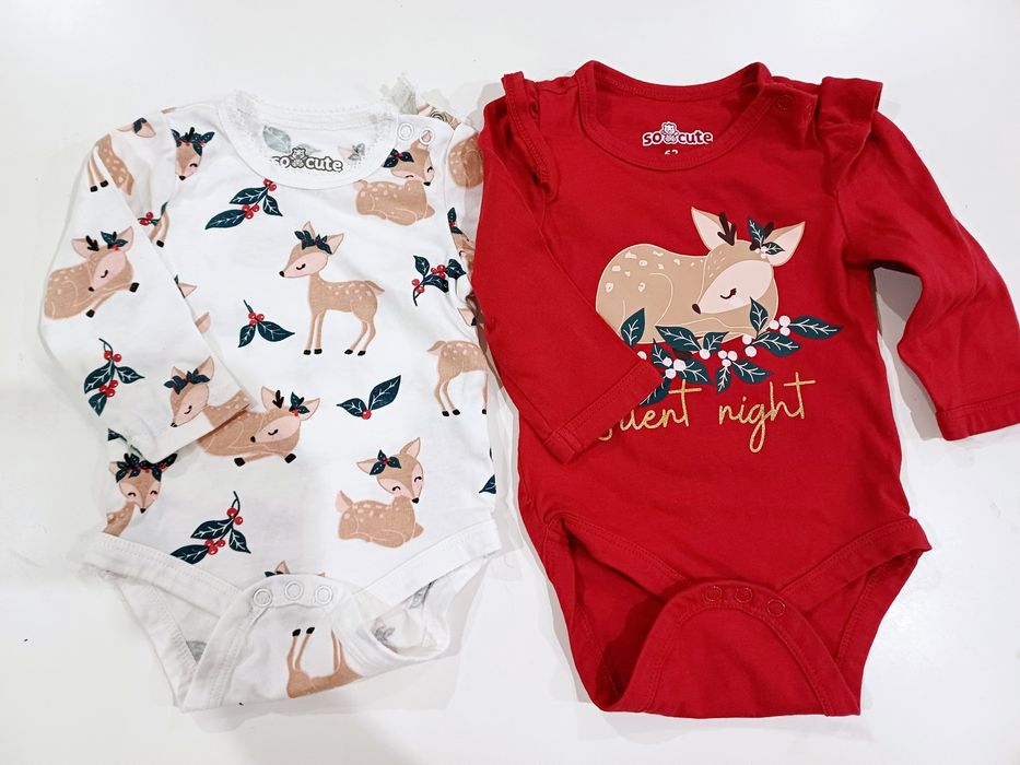 NOWY swiateczny zestaw body niemowlęce roz 62
