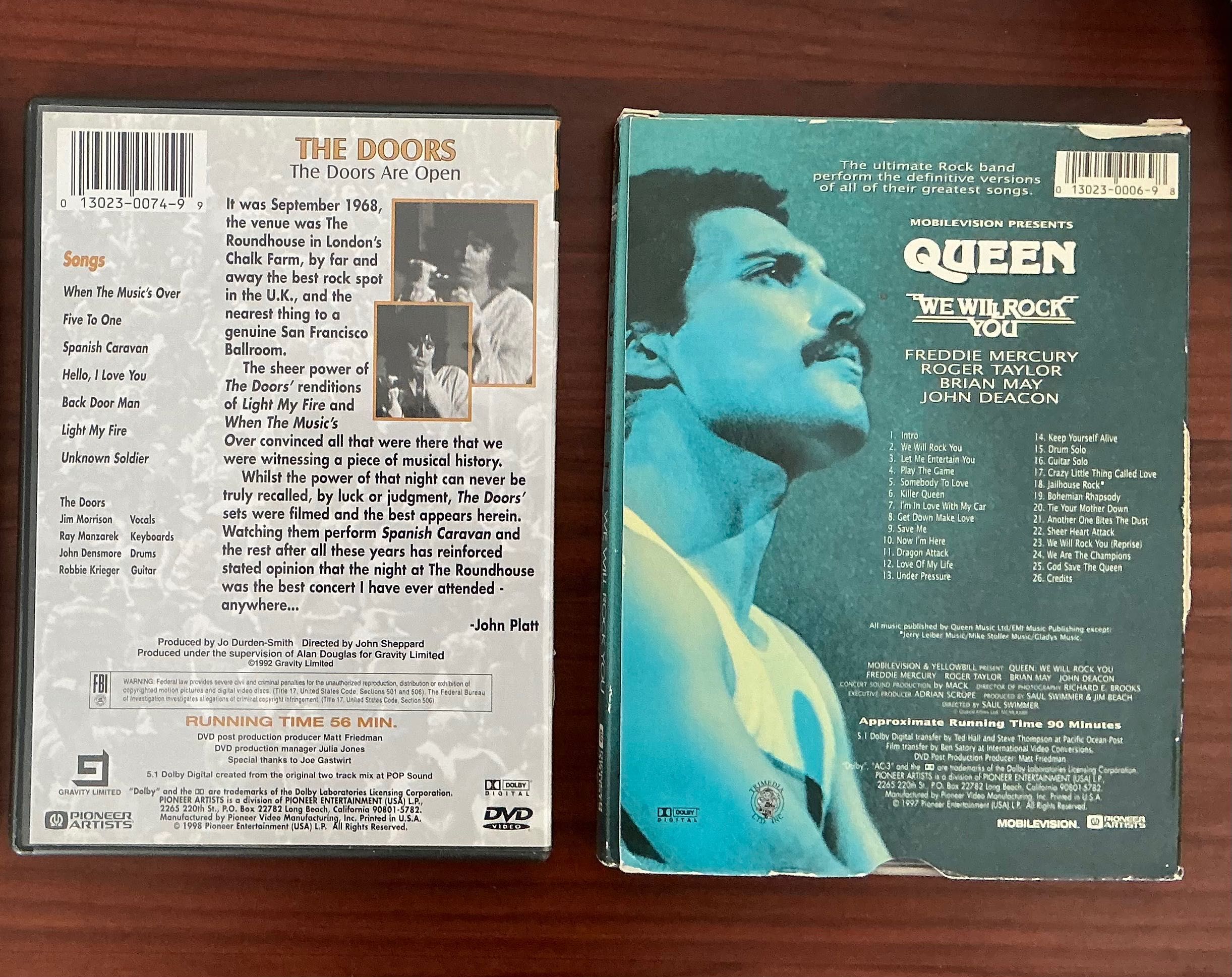 03 DVD's: ACDC, Queen e The Doors - Preço IMBATÍVEL!!