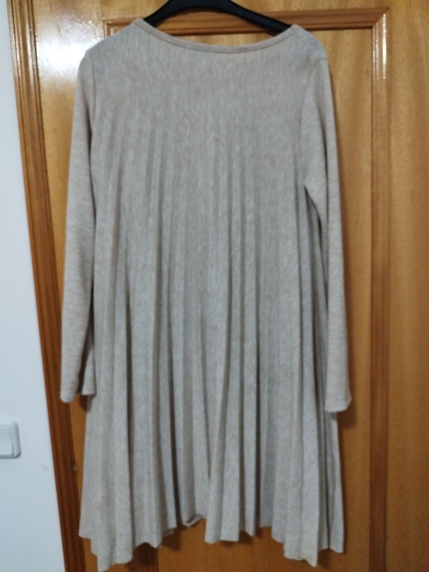 Vestido Malha Bege XL Novo