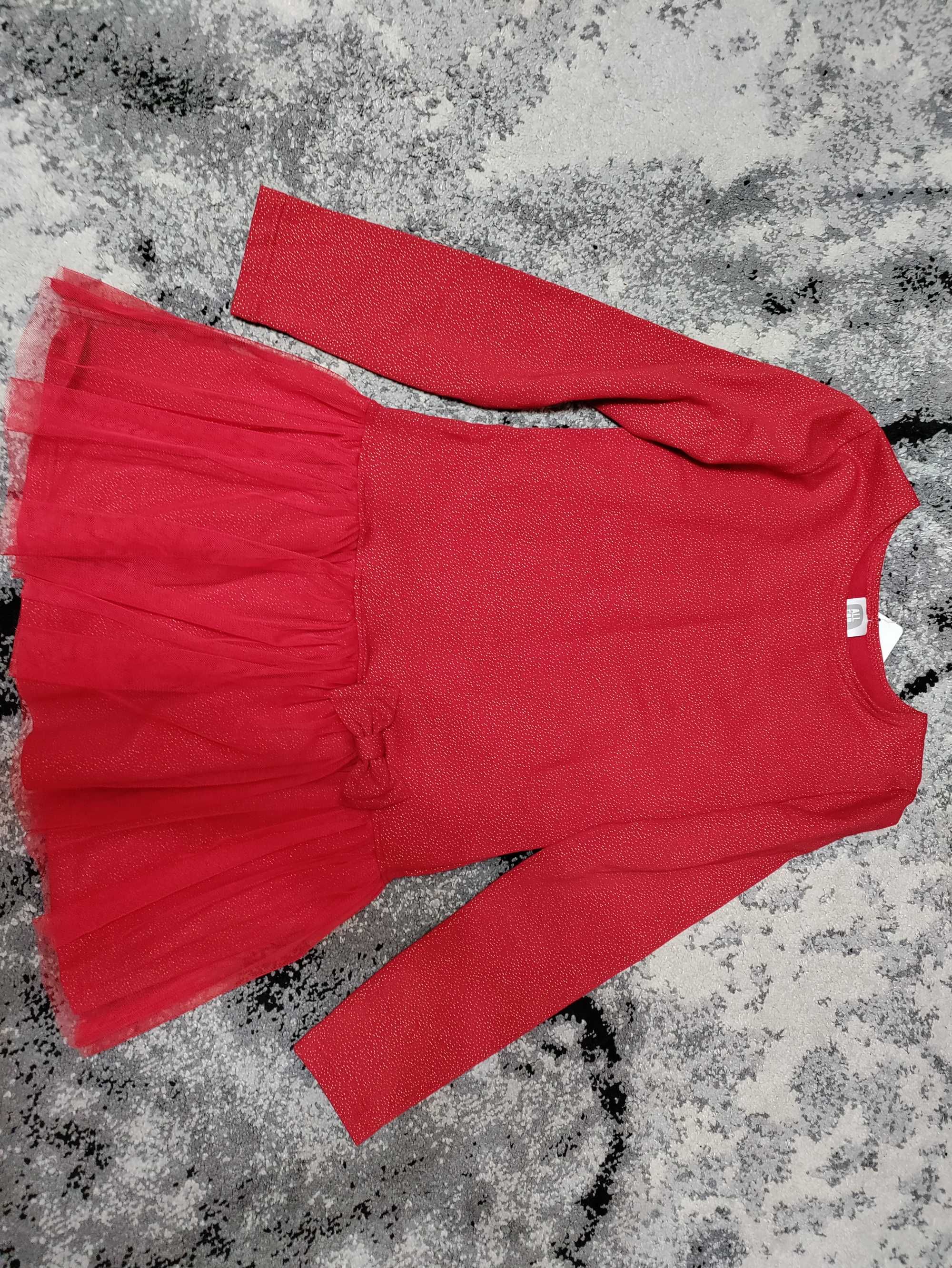 Elegancka sukienka, czerwona, świąteczna rozmiar 140/146 All For Kids