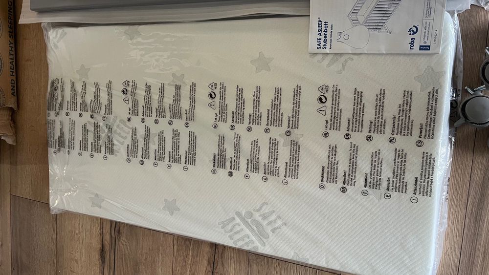 Łóżeczko dostawne roba save asleep 45x90cmKółka,materac,śpiworek
