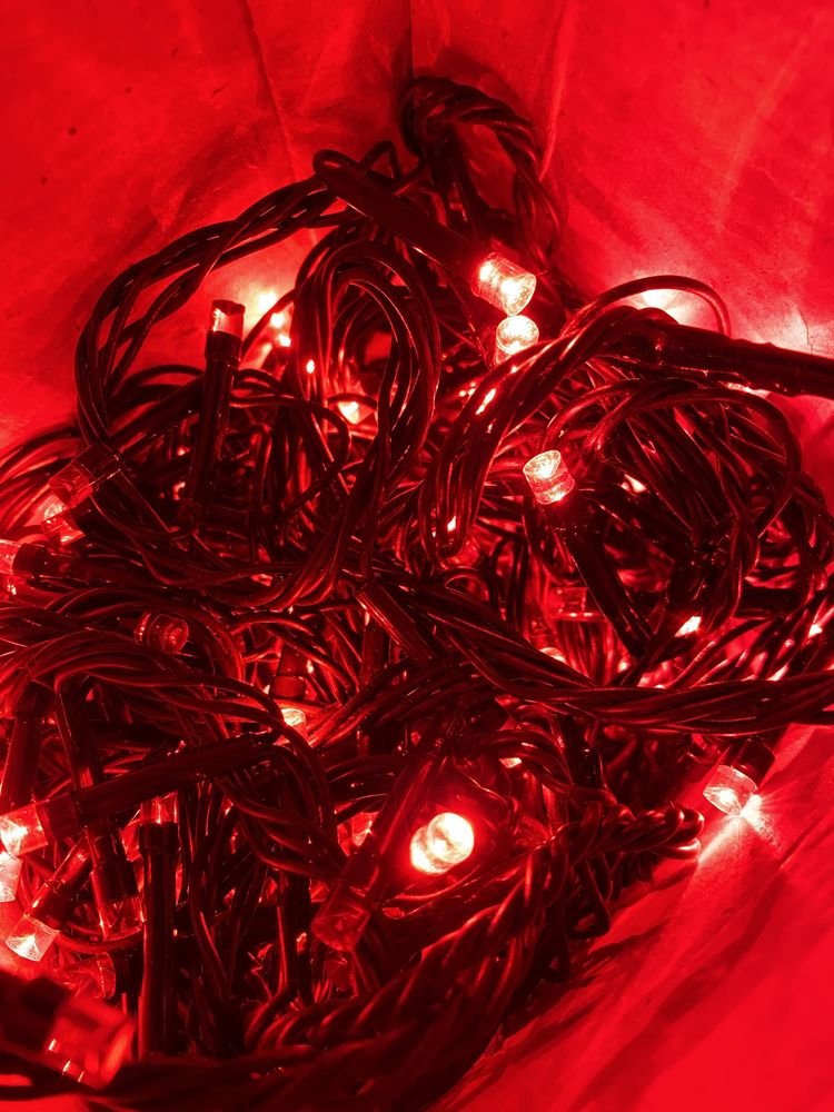 Luzes de Natal cor vermelho