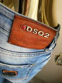 Dsquared 2 świetne jeansy z dziurami logowanie S-M