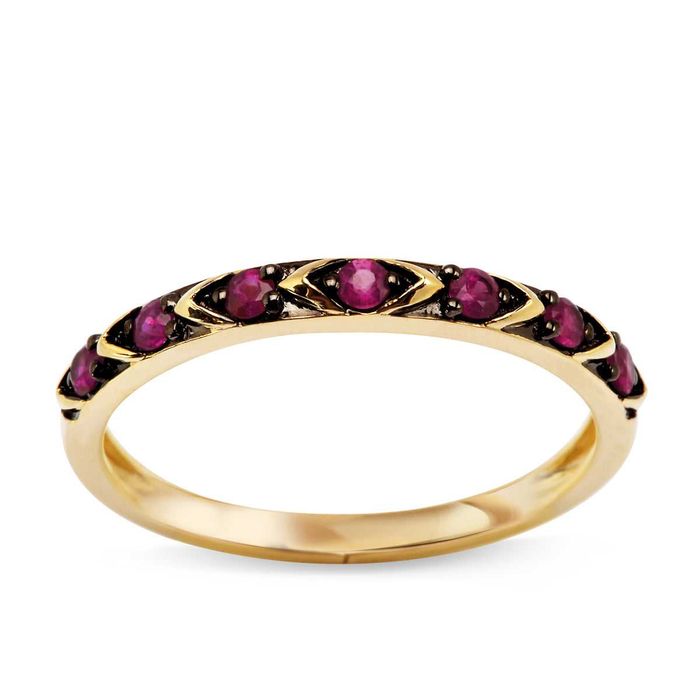 Pierścionek złoty z rubinami