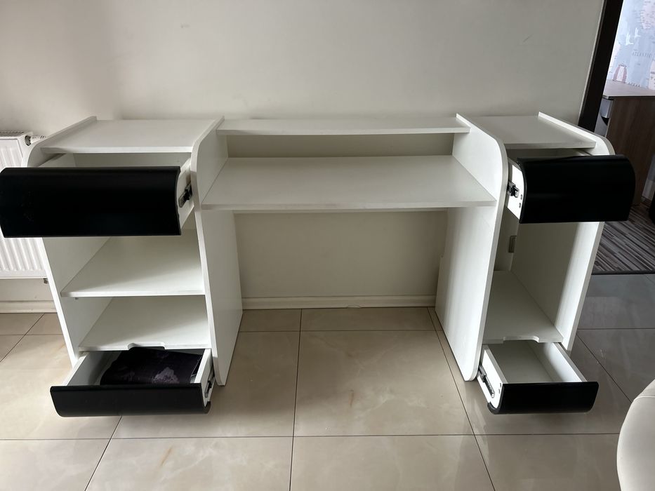 Biurko biale duze 173x55x90 z szufladami