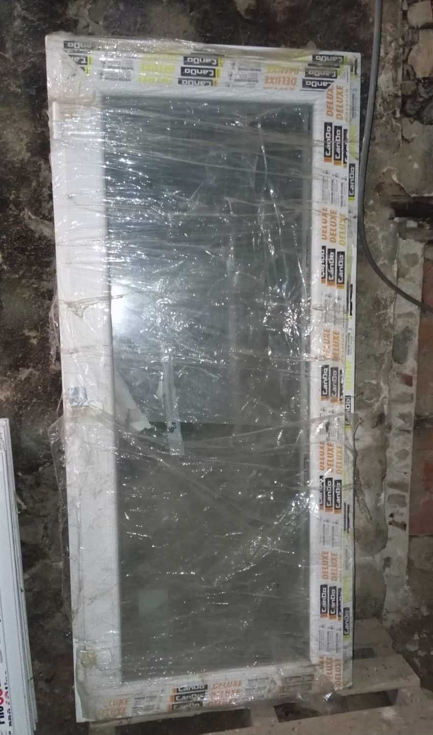 Porta Exterior PVC Vidro Duplo Transparente 90x200cm