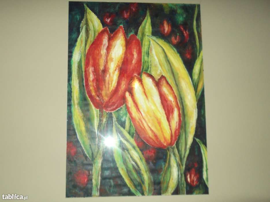 obraz akryl tulipany