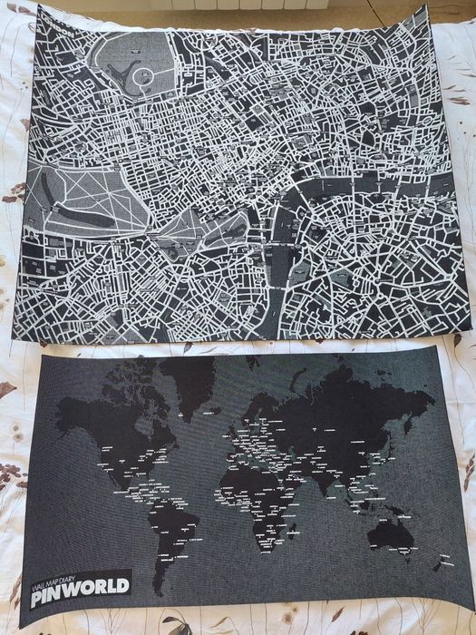 Pincity Pinworld maty mapy do pinezek na ścianę Londyn + mapa świata