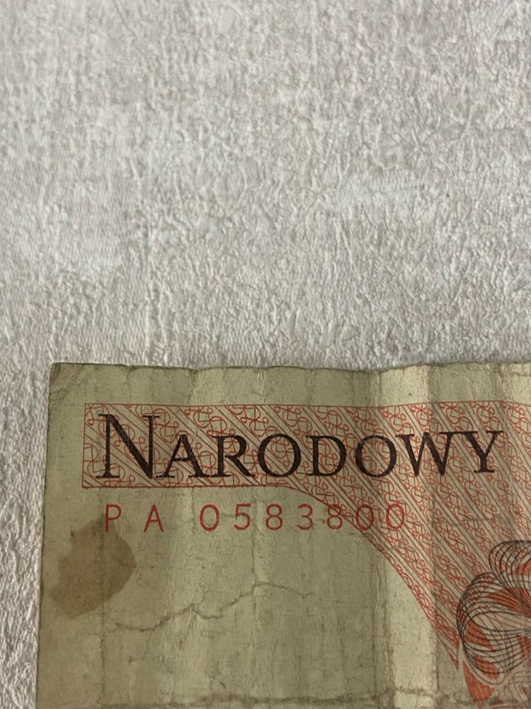 Banknot 100 zł.  z 1986 roku z Waryńskim
