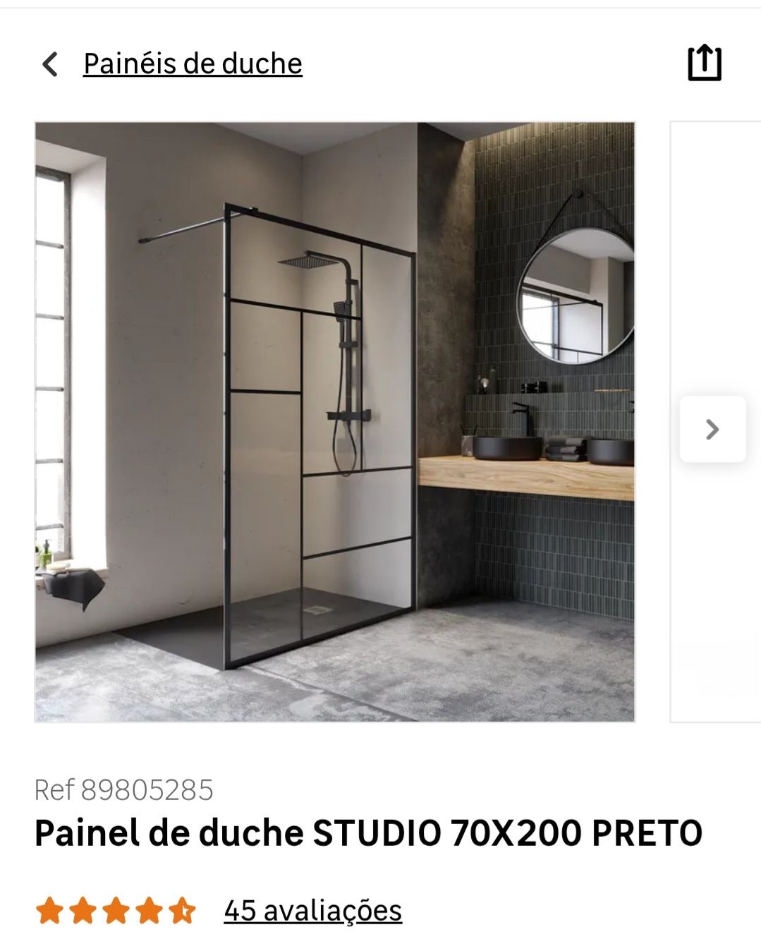 Painel fixo duche 70x200