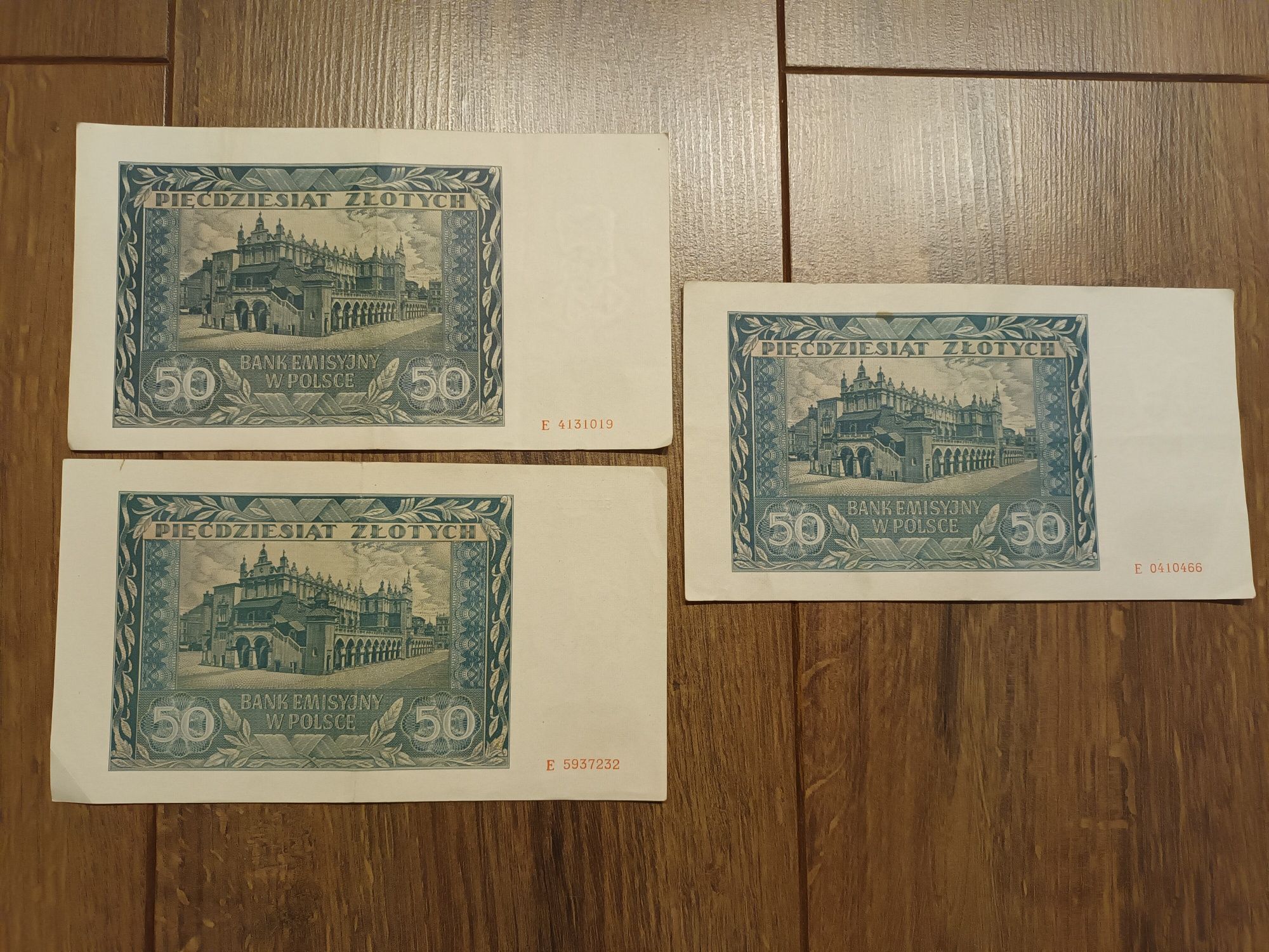 Banknoty 50zł 1941r - 3sztuki