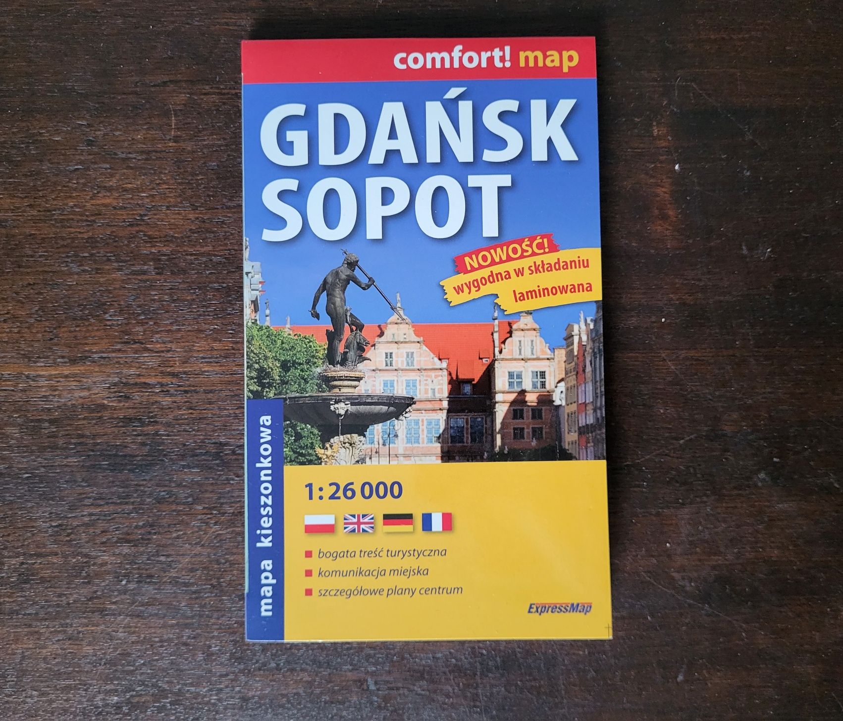 Mapa kieszonkowa laminowana Gdańsk Sopot Comfort Map. Stan idealny