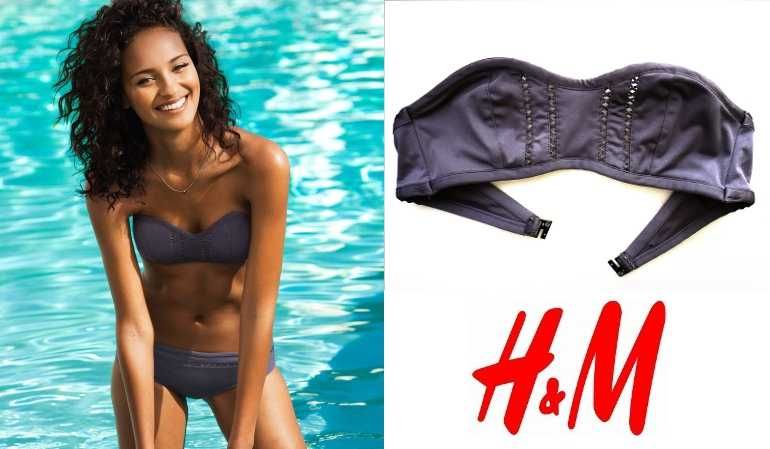 Szara góra od stroju kąpielowego bikini kostium h&M 36 S