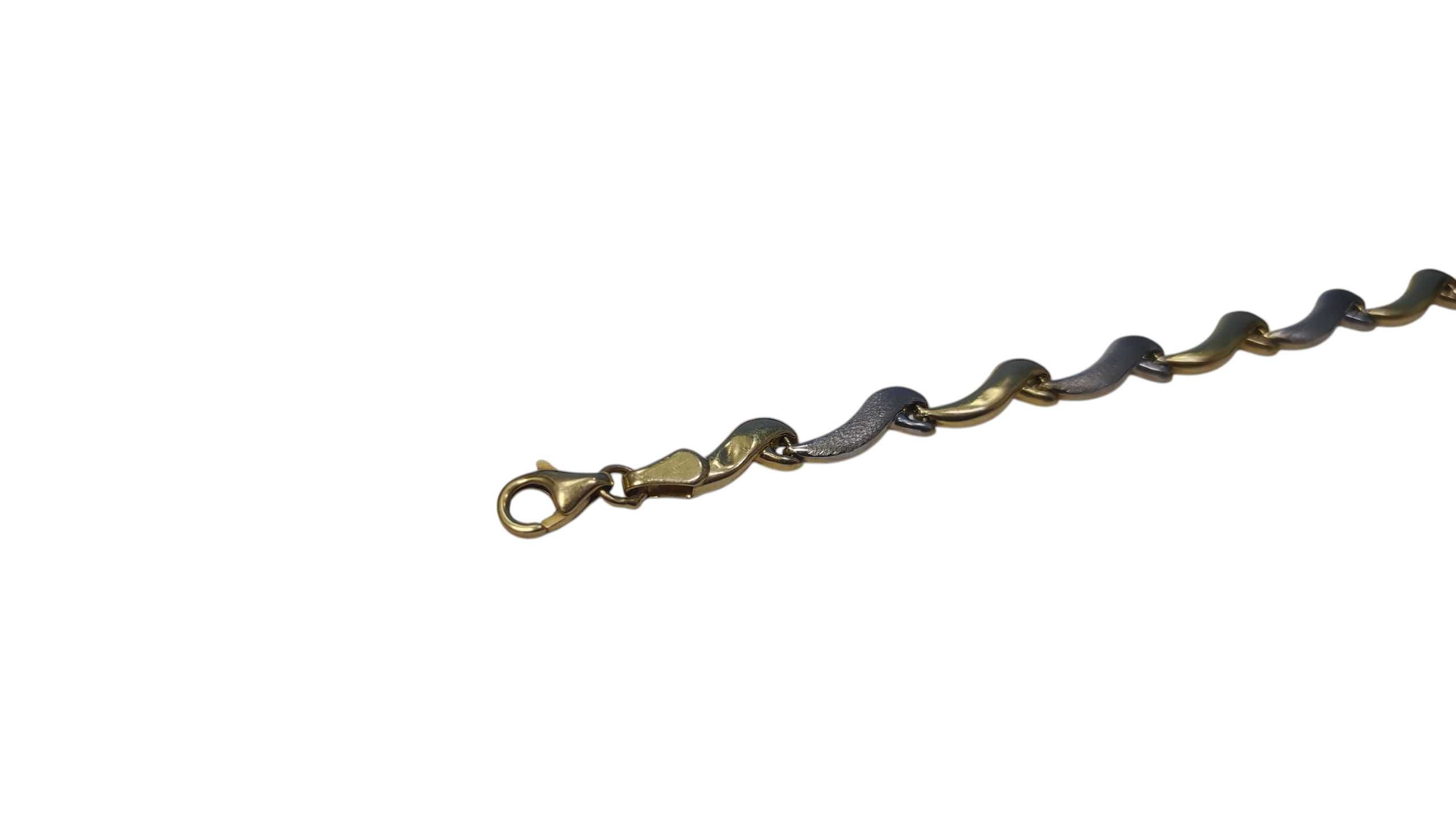 Złota Bransoletka 585 3,71g 18,5cm Białe i Żółte