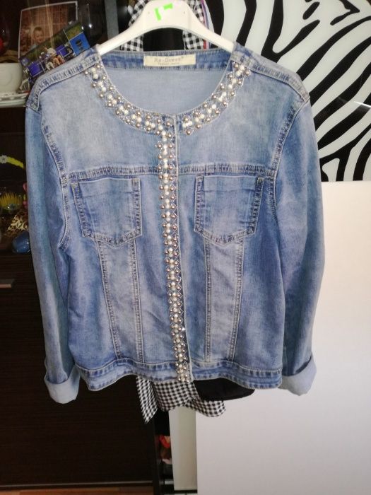 Kurtka jeans katana perełki napy!
