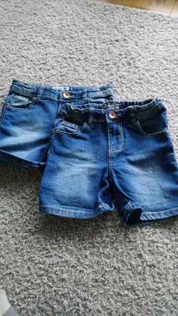 Spodenki jeans dla bliźniaczek 116