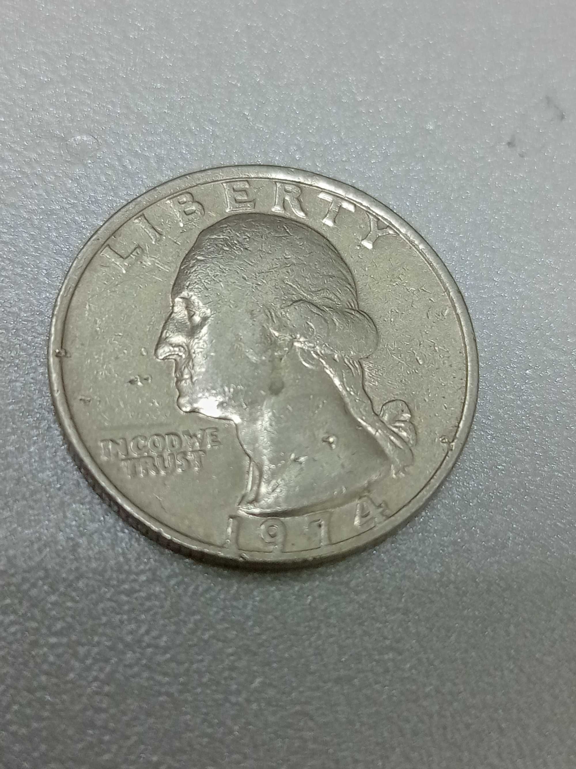 Монета quarter dollar 1974, liberty 1974 ( 25 центов, 1/4 доллара )