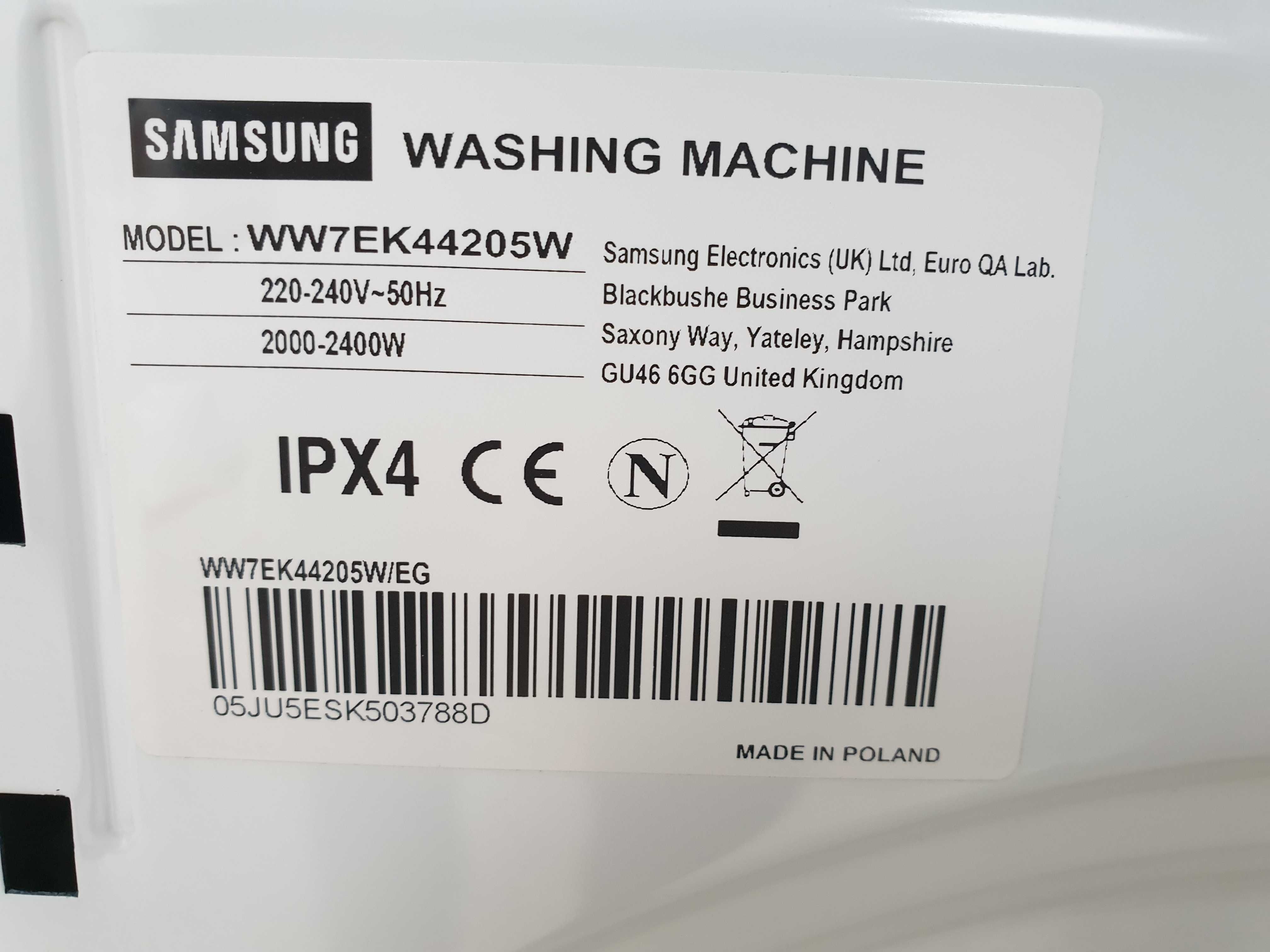 Пральна/стиральная/ машина SAMSUNG 7 KG / WW7EK44205W