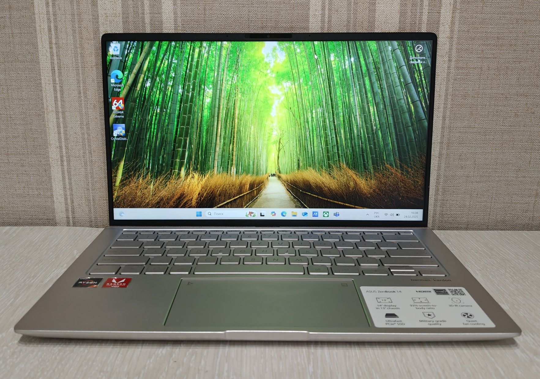 Asus Zenbook 14" FHD IPS, Ryzen 7 3700U, 8Gb DDR4, 512Gb SSD