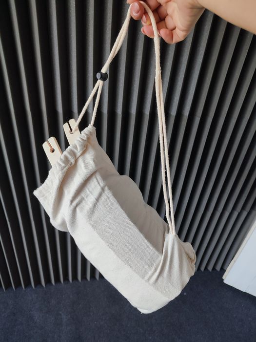 Beżowy kremowy hamak anyoo z pokrowcem boho