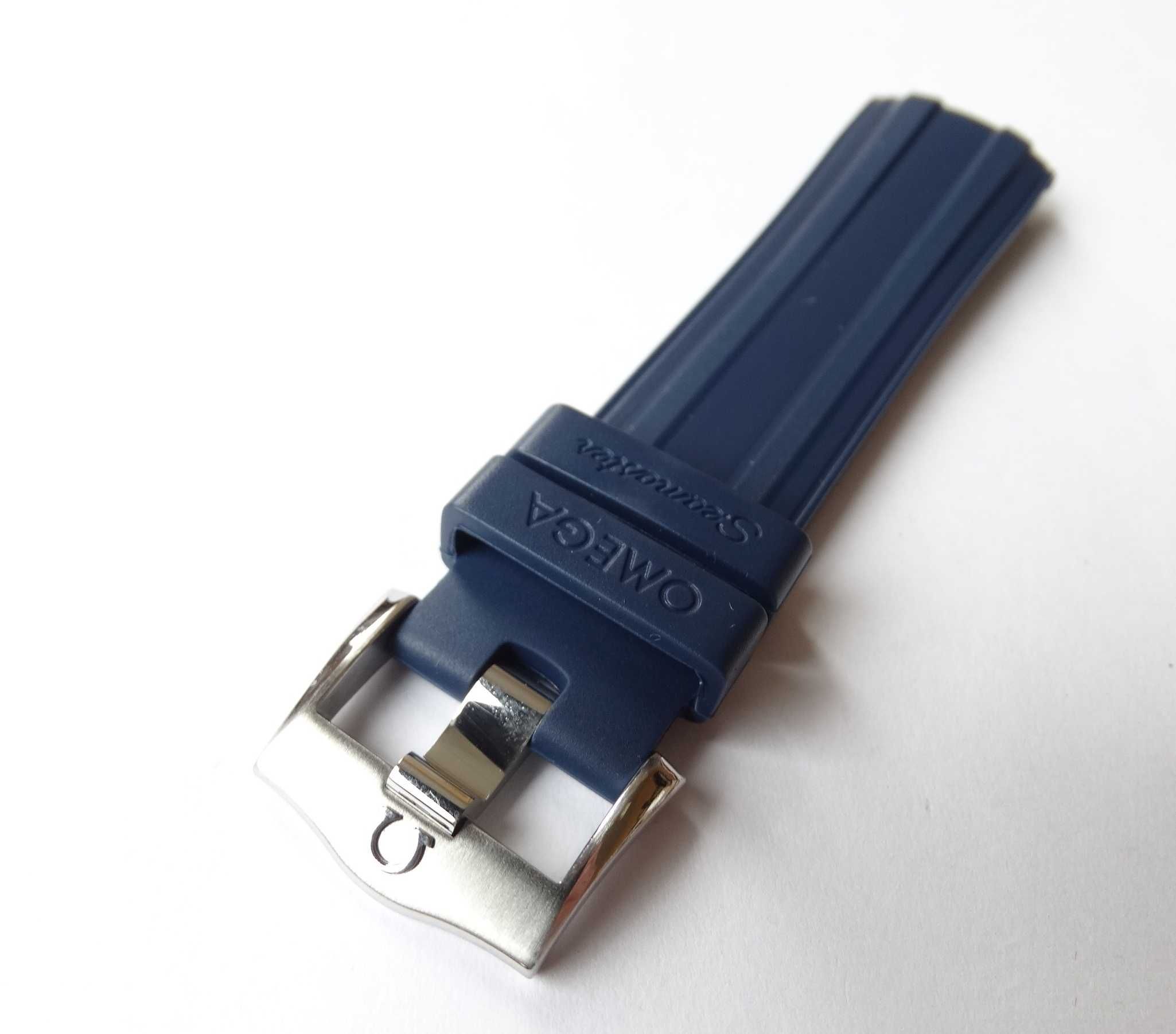 Pasek silikonowy 20mm do zegarka Omega Seamaster granatowy gumowy