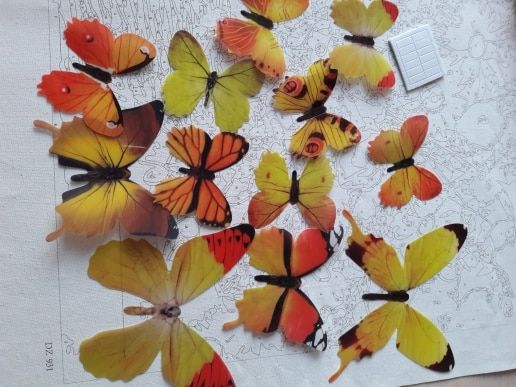 Декоративные бабочки на стену наклейки 3D стикеры объемные набор декор