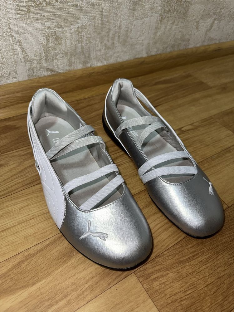 puma ballet metallic speedcat пума балетки сірі розмір 40